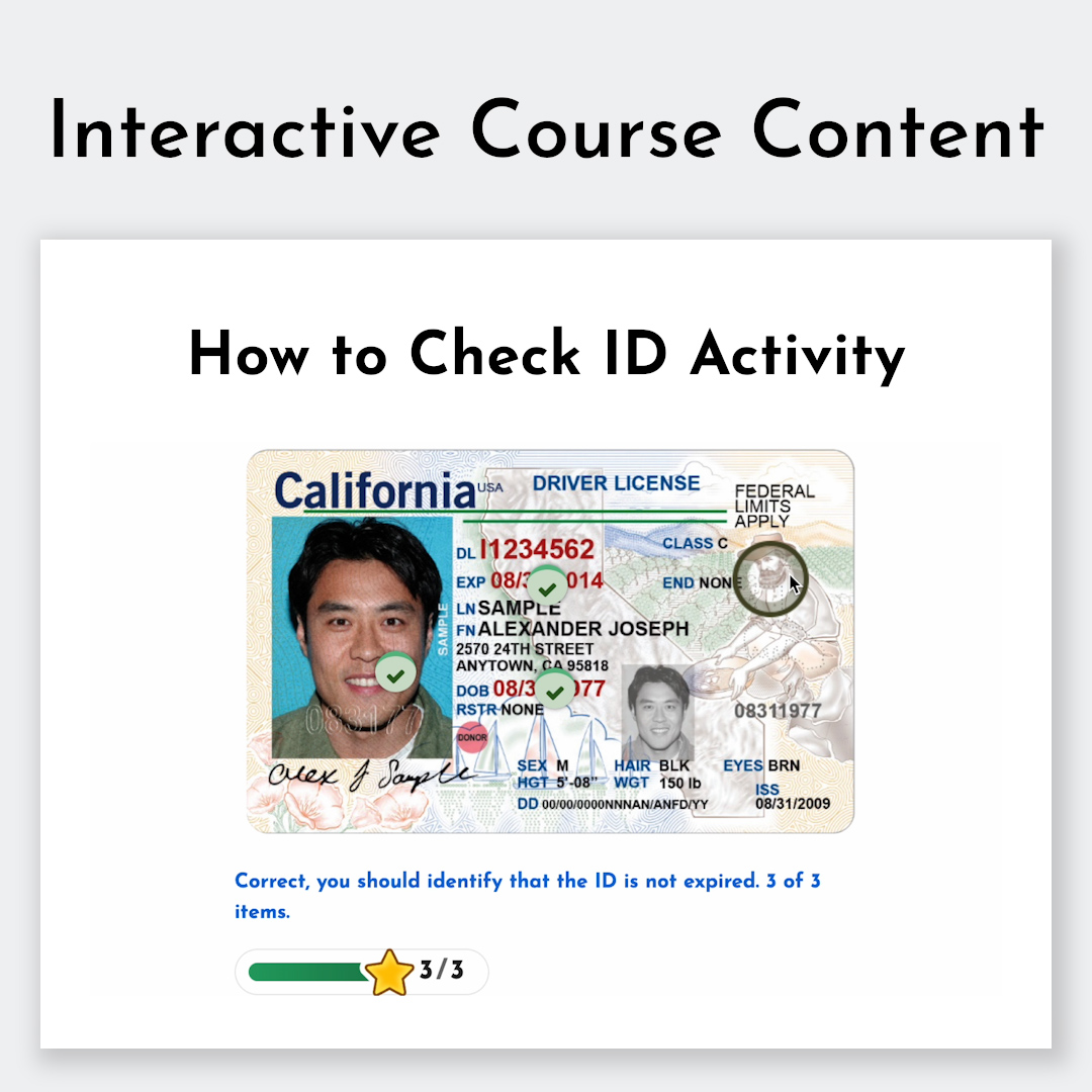 california tobacco license verification California RBS Certification Course Interactive Content