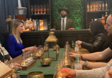 Johnnie Walker brand ambassador leading whisky tasting during Seattle Cocktail Week